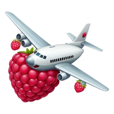 a plane crushes into a raspberry sticker
