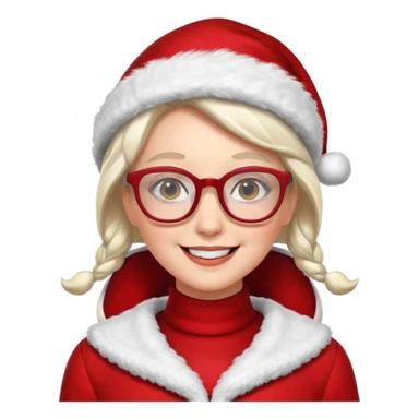 female Santa Claus with glasses sticker