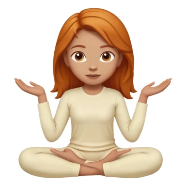 Ginger gym girl middle part stretching cream outfit sitting sticker