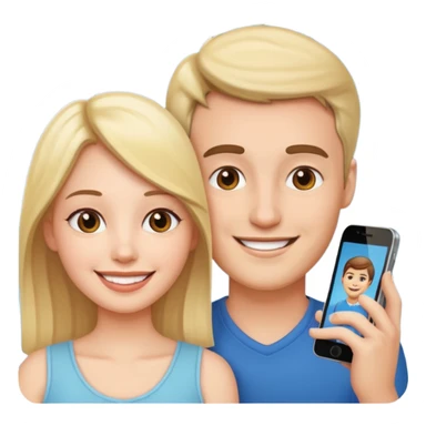 couple photo romantic inside one phone screen  sticker
