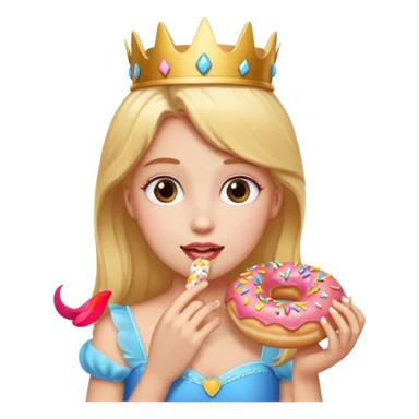 Princess eating donut sticker