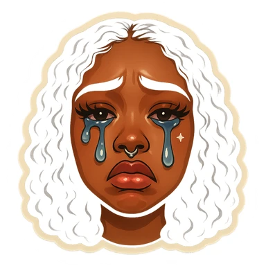 Crying Tears rolling down face 
Mouth Pout sticker