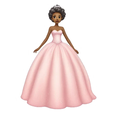 Pastel pink ball gown with sparkles sticker