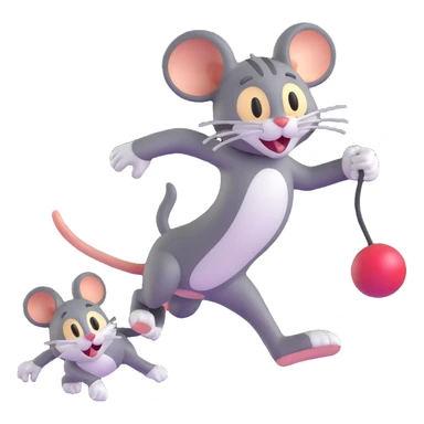 Tom cat chasing Jerry mouse sticker