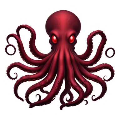 A giant shadow creature with spreading tentacles in a red stormy sky sticker