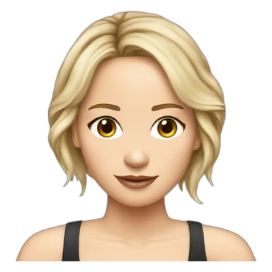 jennifer lawrence cartoon wearing tank top sticker