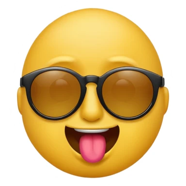 arrogant emoji wearing dark sunglasses sticking its tongue out sticker