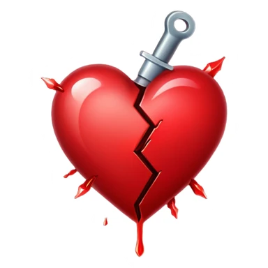 Stabbed heart sticker
