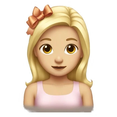 Blond girl with a bow sticker