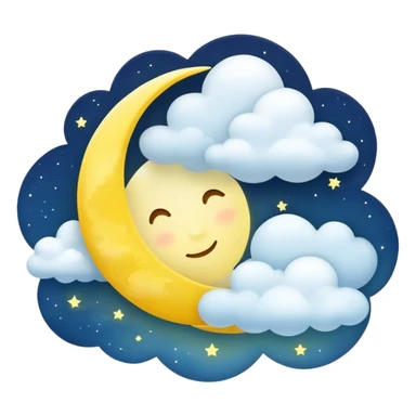 Yellow Moonlight and mini cloud left and right side with beautiful finish  sticker