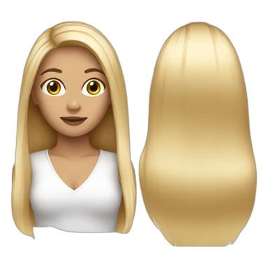 Woman long straight blond hair sticker