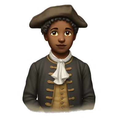 18th century peasant boy photorealistic serious sticker