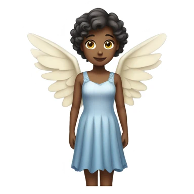 Girl wearing a pretty dress with wings sticker