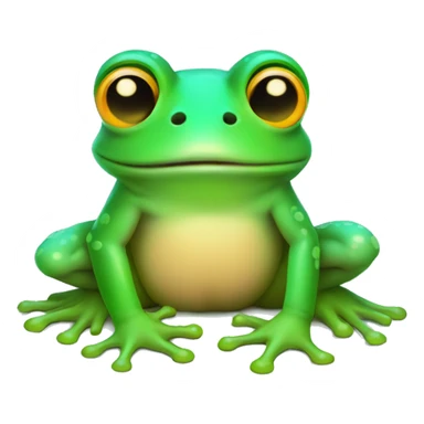 neon frog w little mushrooms sticker