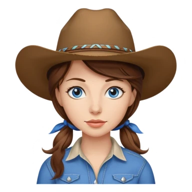 Cowgirl brown hair, estroil blue sticker