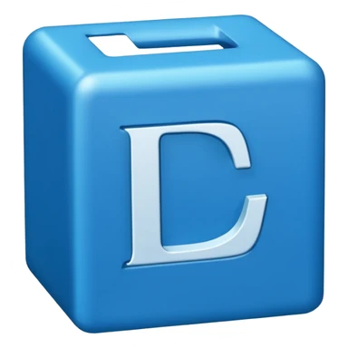 The letters L and R in a blue box 2D sticker