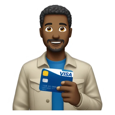 man using visa debit card  sticker