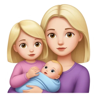 Girl with baby sister  sticker