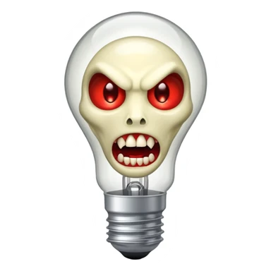 bulb with vampire fangs sticker