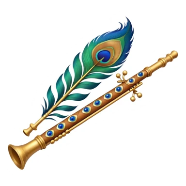 Krishna's flute with peacock feather  sticker