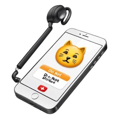 a mobile phone holding up a ‘do not disturb’ sign sticker