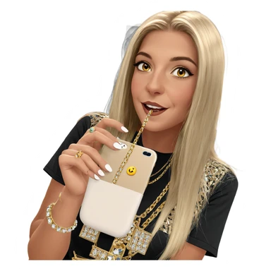 blonde girl with jewelry indoors sticker