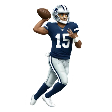 Dak prescott throwing silver football sticker