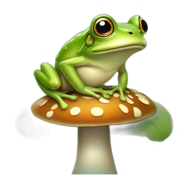 Frog on a mushroom sticker
