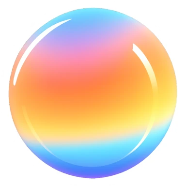 stylized semi-transparent blue or white orb with gentle light rays, symbolizing the soul, soft spiritual feel, transparent background sticker