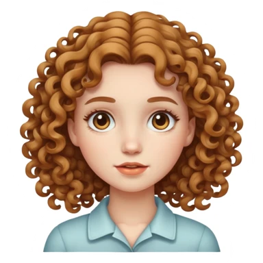 a white skin girl with curly light brown hair sticker