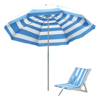 blue and white beach umbrella sticker