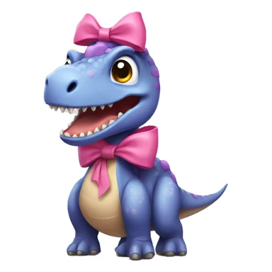 dinosaur with a pink bow on its head sticker