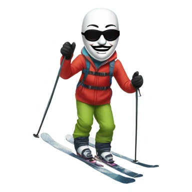 Guy Fawkes skiing sticker