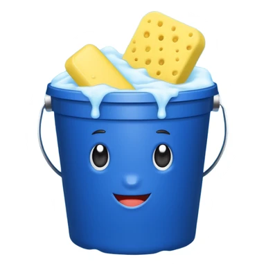 I want emoji with dark blue bucket that is filled with dtergent nd hace car wash sponge in yellow color sticker