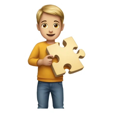 a child with a puzzle in his hands sticker