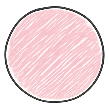 hand-drawn pink circle with sketchy lines sticker