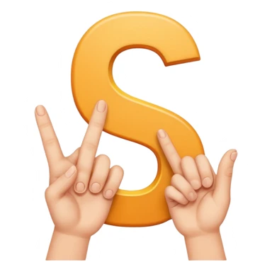the letter S made with fingers sticker