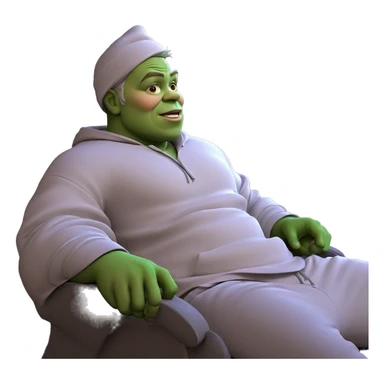 green skin boy sitting indoors sticker