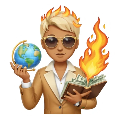 Combine these to make 1. 🌎💎📓🕶️🔥⚖️💲 sticker