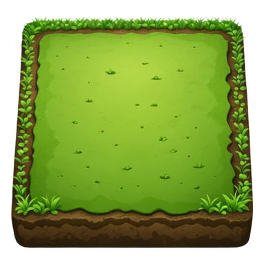 A slice of land. grass on top, dirt on the lower half. in the shape of a slab. square-ish but still quite flat sticker