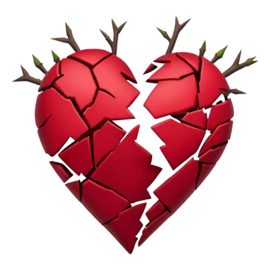 Broken heart and dead rose together  sticker