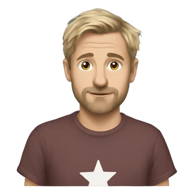 austrian painter in a tshirt with dawid's star sticker