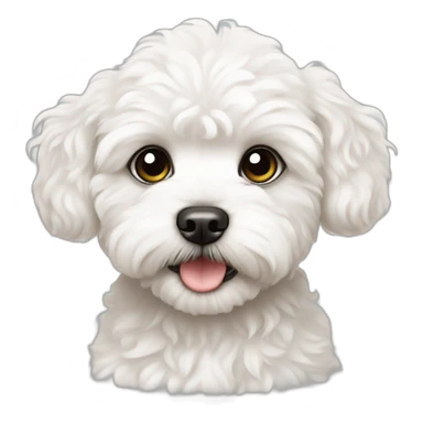 baby white maltipoo sticker