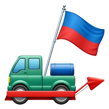 bandera mitad superior, azul y mitad inferior verde con una rueda de carruaje roja en el centro sticker