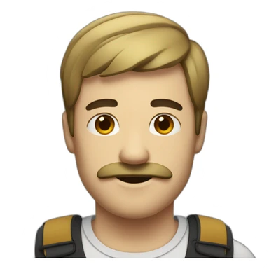 Man with square black little moustache sticker