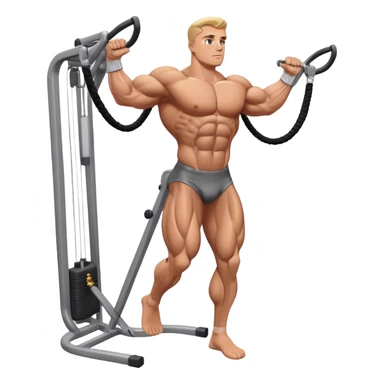 standing bodybuilder hip abduction cable machine exercise sticker