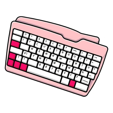 Computer keyboard with gold color F3BA2F and pink-red color FE0054 sticker