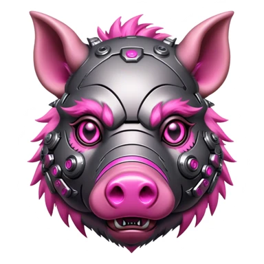 cyberpunk boar with pink eyes sticker