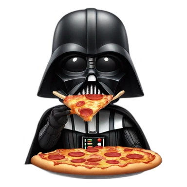 darth vader eating pizza sticker