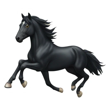 Running black horse  sticker